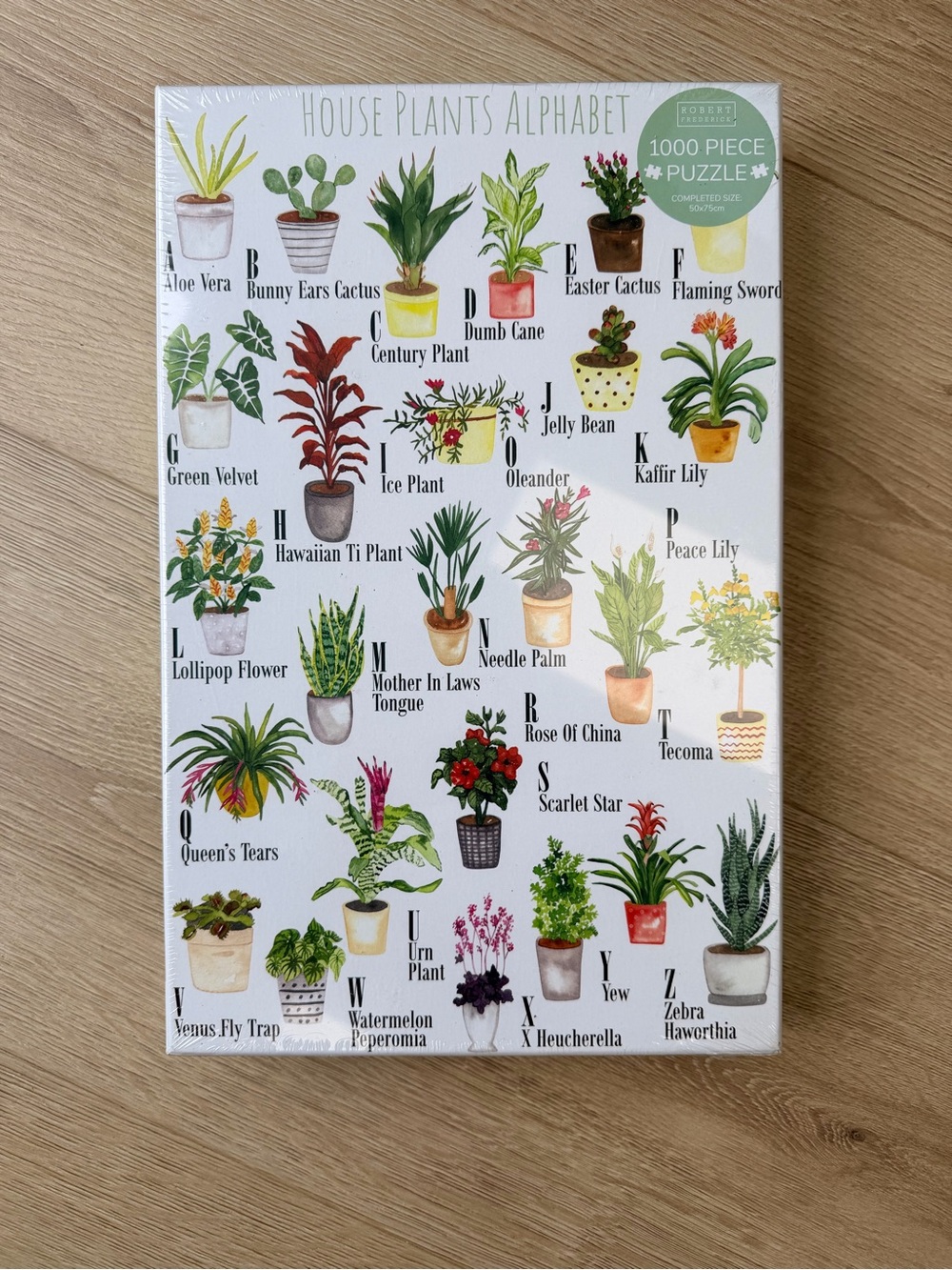 House Plants Alphabet 1000-Piece Puzzle - Botanical Illustration